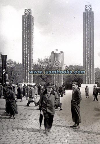 Nazi eagle and swastika street decorations